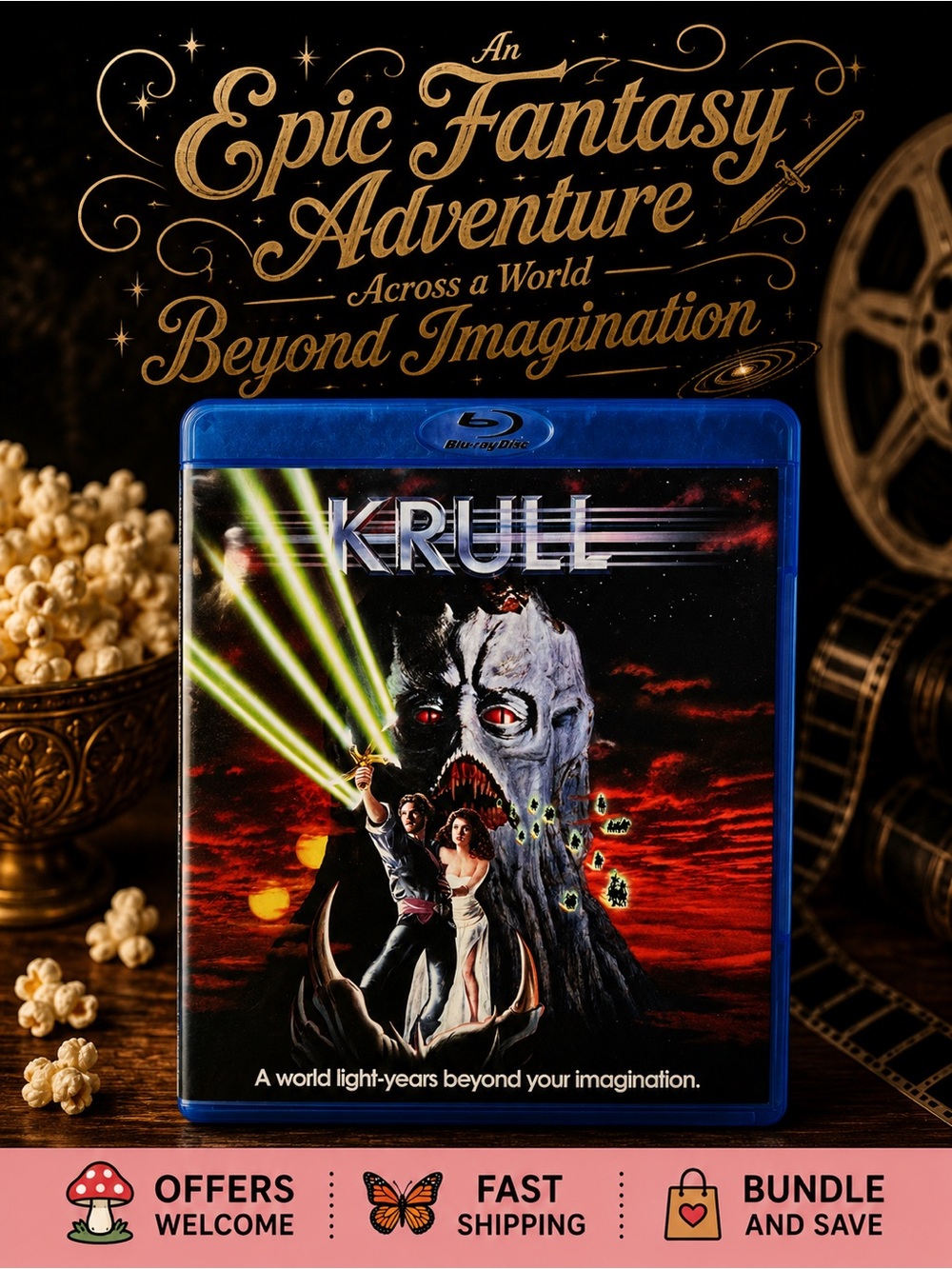 Krull Blu-ray Cult Fantasy Sci-Fi Adventure Movie Like New